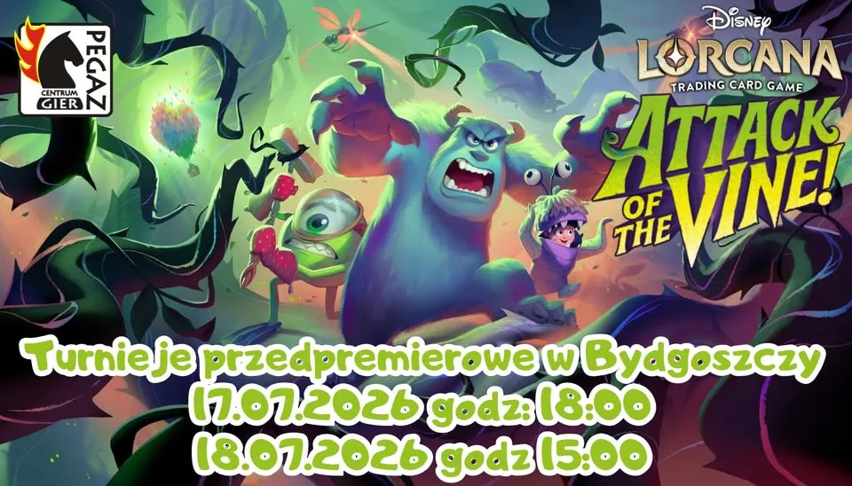 Turnieje przedpremierowe Disney Lorcana Attack of the Vine w Pegazie!