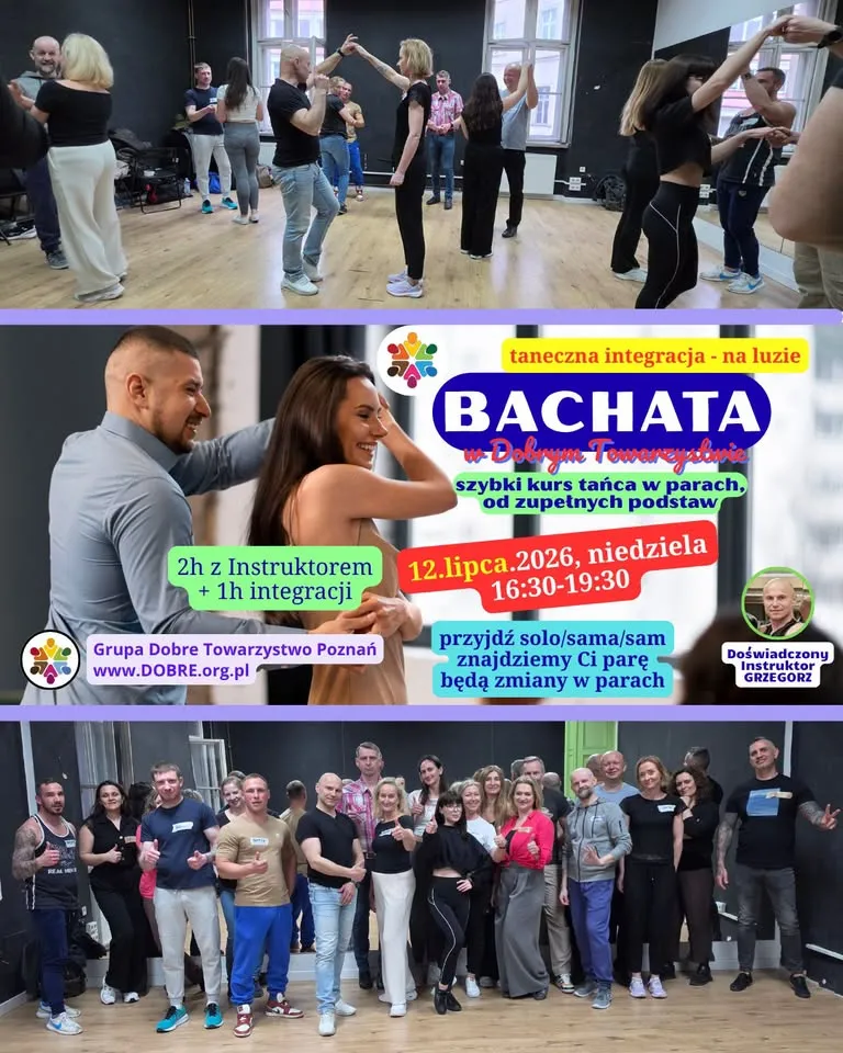 BACHATA w parach dla singli od podstaw [12.07] warsztat 2h w DOBRYM TOWARZYSTWIE + integracje