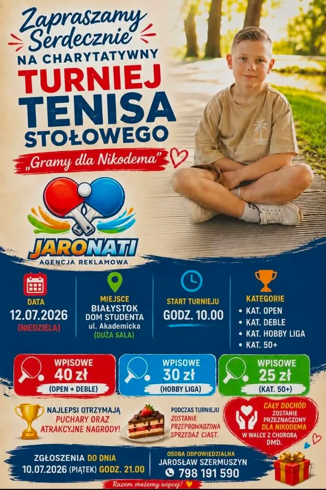 Charytatywny Turniej Tenisa Stołowego,, Gramy dla Nikodema "