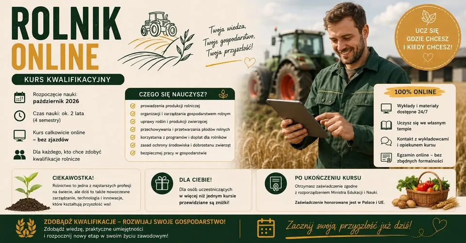 Rolnik online – kurs umożliwiający zakup ziemi