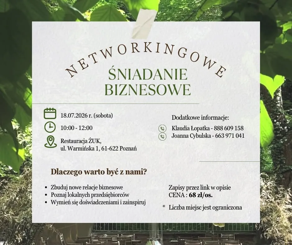 Networkingowe Śniadanie Biznesowe - Buduj relacje w inspirującym otoczeniu! 
