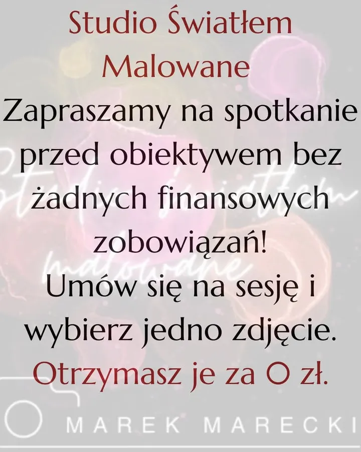Studyjna Sesja Fotograficzna za 0 zł