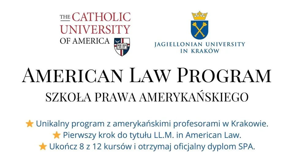 Szkoła Prawa Amerykańskiego CUA-UJ – edycja 2026-2027 | REKRUTACJA