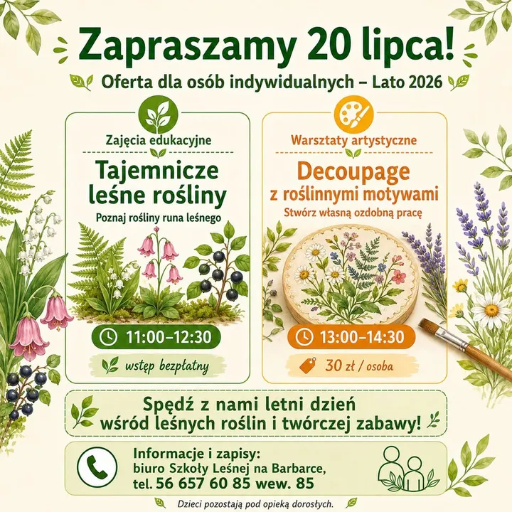Naturalnie na Barbarce - Wakacyjne zajęcia i warsztaty dla dzieci z opiekunami 
