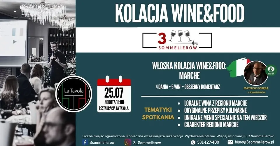 Włoska kolacja wine&food: Marche