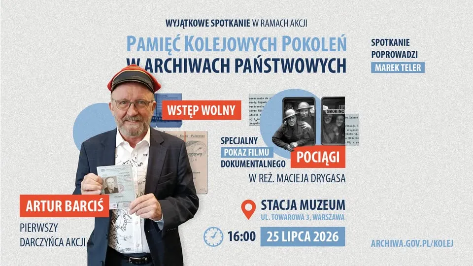 Podróż przez pamięć kolejowych pokoleń: Artur Barciś i film „Pociągi" - spotkanie 