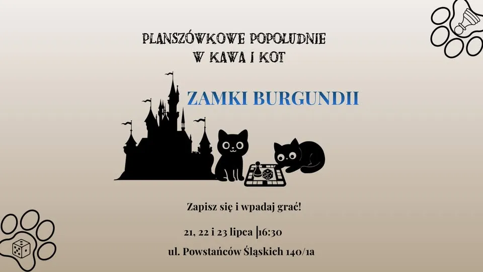 Planszówkowe popołudnie w Kawa i kot. ZAMKI BURGUNDII