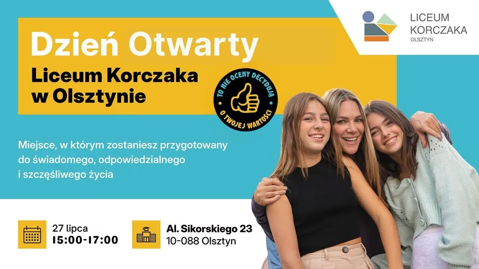 Zapraszamy na Dzień Otwarty w Liceum Korczaka w Olsztynie