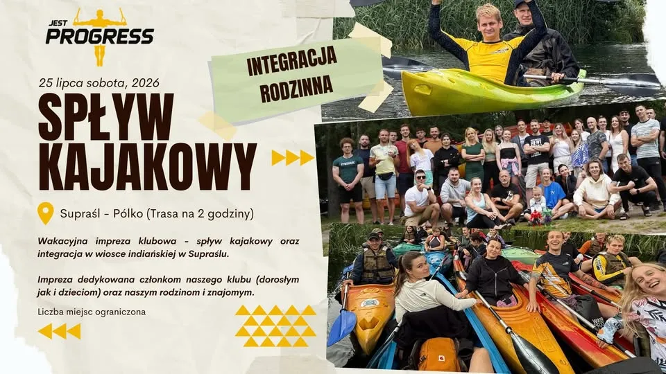 Rodzinny Spływ Kajakowy - Supraśl - Pólko - z integracją w Wiosce Indiańskiej 