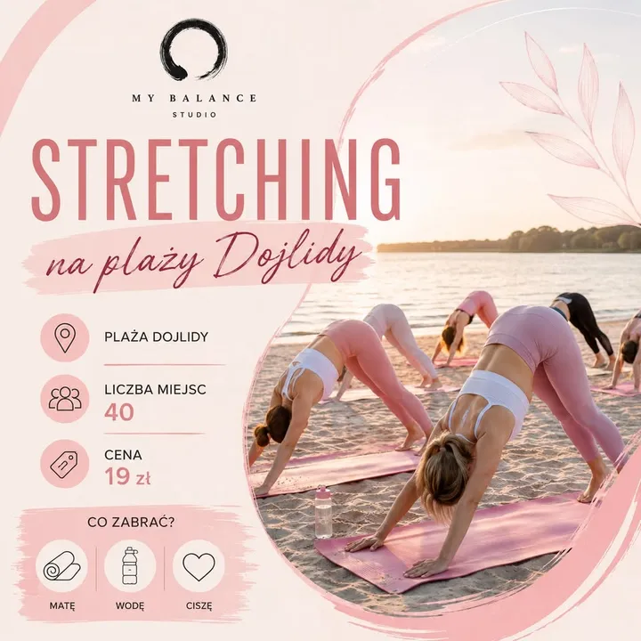 Stretching na plaży Dojlidy
