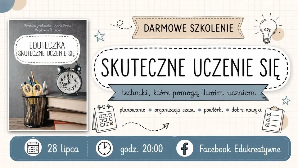 DARMOWE SZKOLENIE: Skuteczne uczenie się. Techniki, które pomogą Twoim Uczniom.