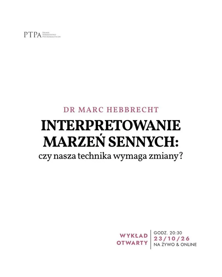 Wykład otwarty Dr Marc Hebbrecht