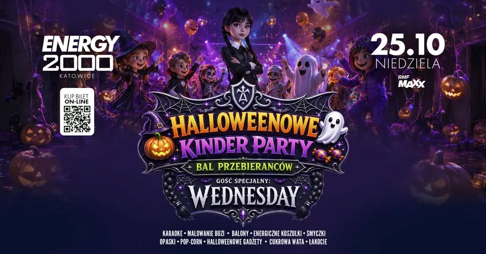 HALLOWEEN KINDER PARTY ★ GOŚĆ SPECJALNY WEDNESDAY ★ BAL PRZEBIERAŃCÓW ★ Niedziela 25.10