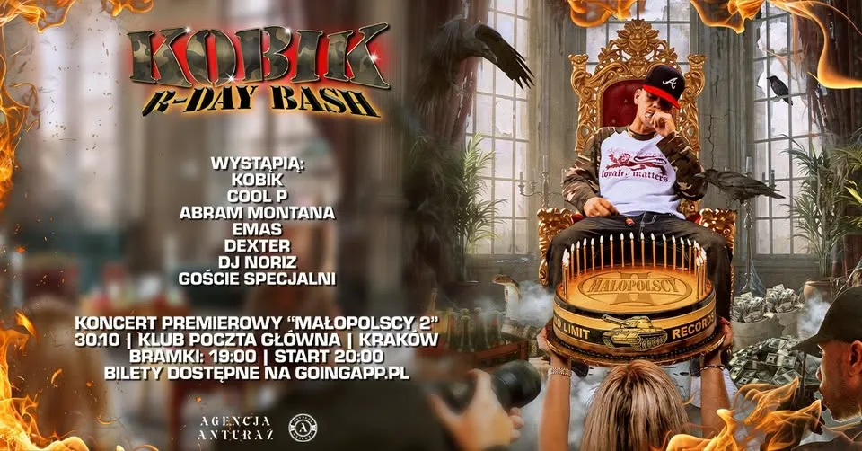 KOBIK BDAY BASH/KONCERT PREMIEROWY „MAŁOPOLSCY 2″ 30.10 +GOŚCIE KRAKÓW