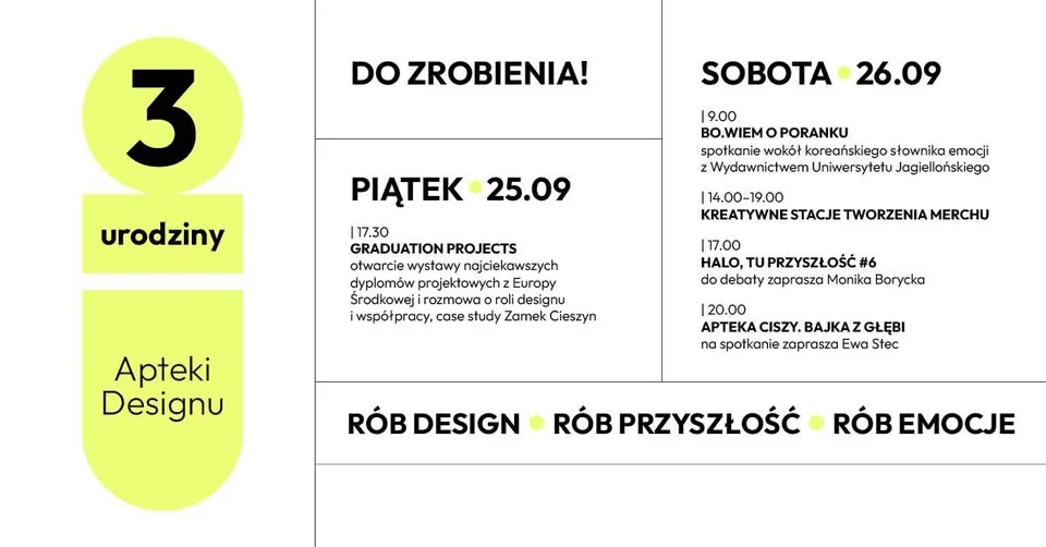 3. urodziny Apteki Designu. Do zrobienia!