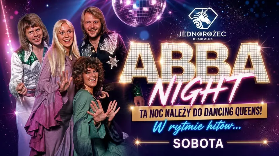 ABBA NIGHT | W rytmie hitów… | Sobota 17.10 | Klub Jednorożec | Lista FB free do 22!