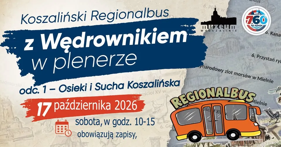Koszaliński Regionalbus z Wędrownikiem w plenerze – Osieki i Sucha Koszalińska