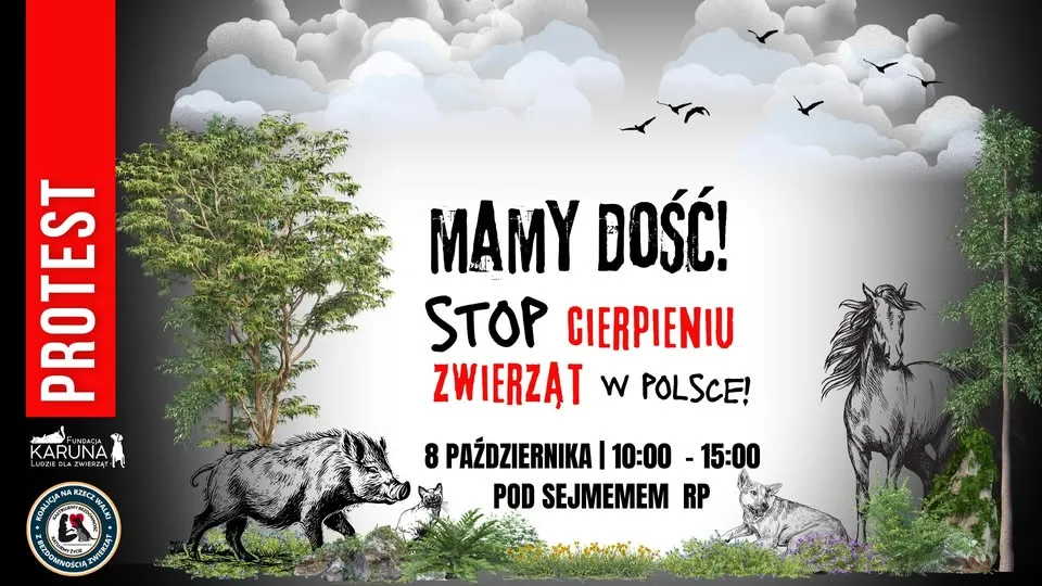 PROTEST 📢 MAMY DOŚĆ. STOP CIERPIENIU ZWIERZĄT W POLSCE!