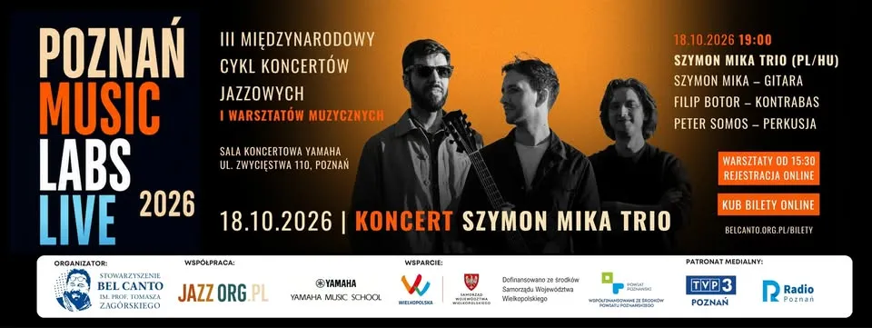 Koncert | Szymon Mika Trio | 18.10.2026 | Poznań Music Labs LIVE