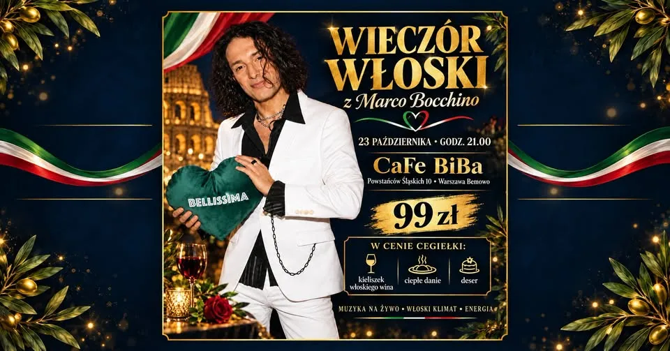 Wieczór włoski z Marco Bocchino – muzyka na żywo w CaFe BiBa