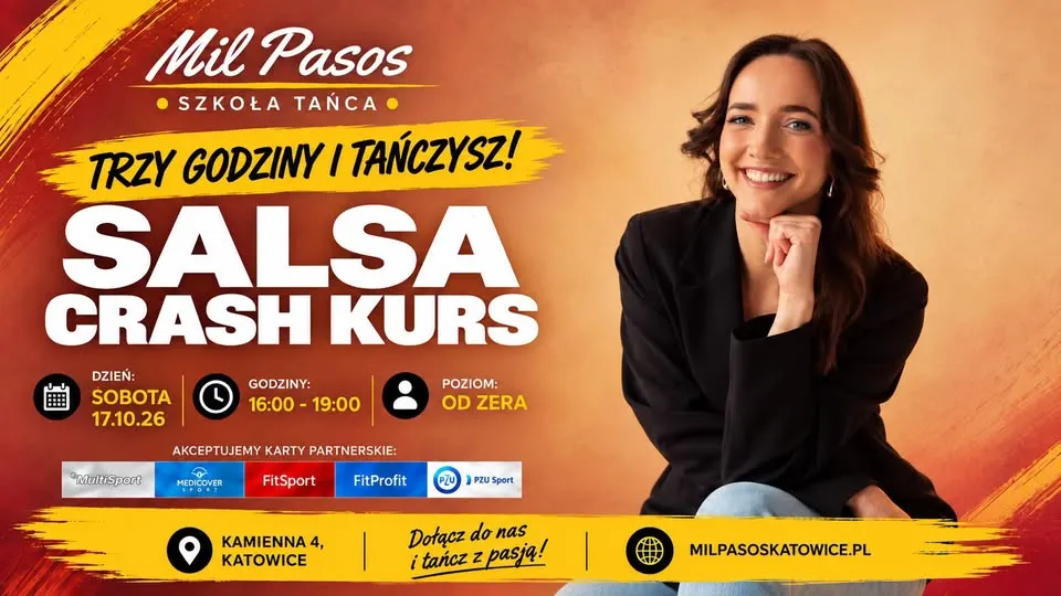 CRASH COURSE SALSA – 3H I TAŃCZYSZ! SOBOTA 16:00-19:00 – 17.10.2026!