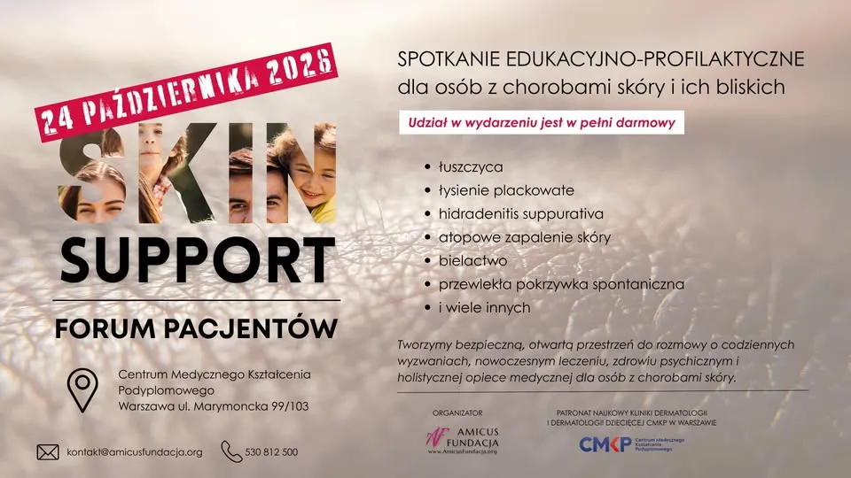 💙 Zapraszamy na SKIN SUPPORT Forum Pacjentów 2026! – zarejestruj się bezpłatnie