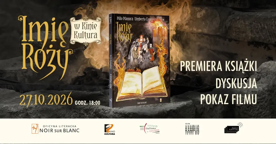 „Imię róży” – premiera drugiego tomu powieści graficznej i pokaz filmu w Kinie Kultura