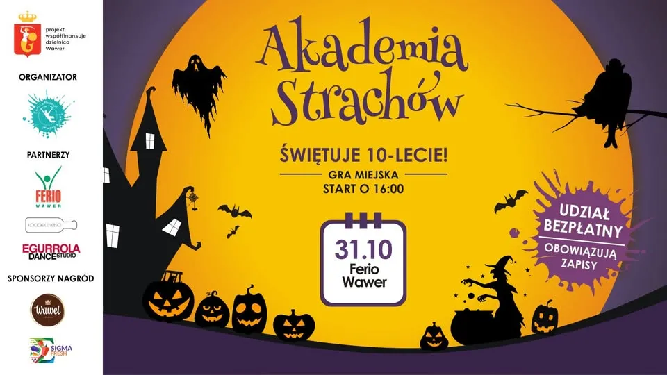 👻 Akademia Strachów świętuje 10-lecie! Rodzinna gra miejska w Wawrze